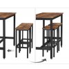Dřevěný barový stůl se stoličkami 120x60x90cm rustikální hnědá (6)