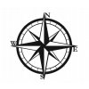 Kovová nástěnná dekorace větrná růžice kompas 3D 50cm černá (1)