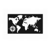 Kovová nástěnná dekorace obraz mapa světa 100x55cm černá (1)