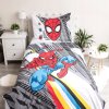 Detské bavlnené licenčné obliečky Spiderman v akcii 140x200cm / 70x90cm biele