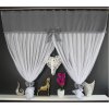 Voálová záclona Blanka s pompony a mašlí 200x150cm šedo bílá3 (3)