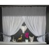 Voálová záclona Blanka s pompony a mašlí 200x150cm šedo bílá3 (1)