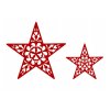 Hotová voálová záclona červená hviezda, výška 145cm, rôzne rozmery, biela