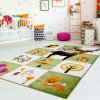 Dětský koberec zvířátka a příroda zeleno bílý různé rozměry (2)