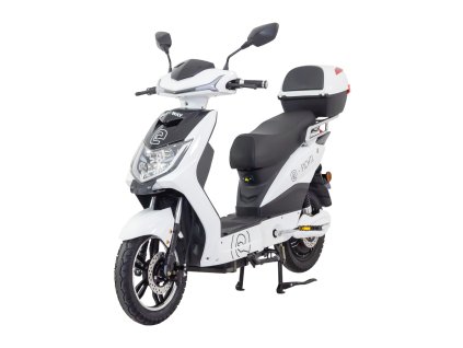 Elektroskútr RACCEWAY® E-FICHTL®, bílý-lesklý s baterií 20Ah