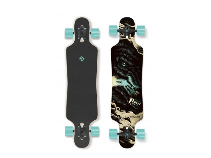 Longboard Street Surfing FREERIDE 39” CURVE Wolf - artist series