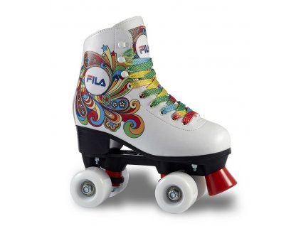 Dětské kolečkové brusle Fila Quad Bella White (Velikost koleček 54mm, Velikost 37)