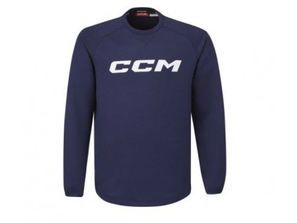 Mikina CCM Locker Room Fleece Crew SR (Barva Tmavě modrá, Velikost XS, Varianta Senior)