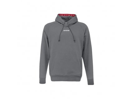Mikina CCM Team Fleece Pullover Hoodie SR (Barva Šedá, Velikost XXL, Varianta Senior)
