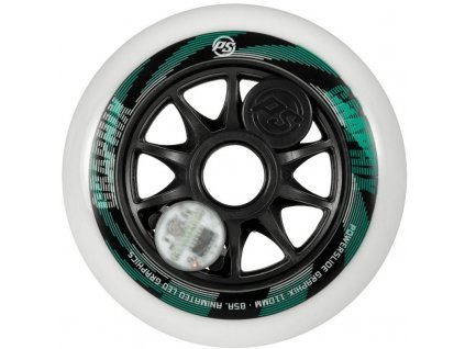 Kolečka Powerslide Graphix White (1ks) (Tvrdost 85A, Strana Levá, Velikost koleček 125mm)