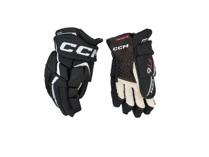 Rukavice CCM Jetspeed FT6 SR (Barva Bílá-Černá-Červená, Velikost 15", Varianta Senior)
