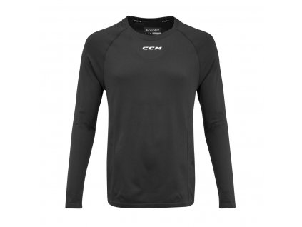 Triko s dlouhým rukávem CCM Premium Training Tee SR (Barva Černá, Velikost L, Varianta Senior)