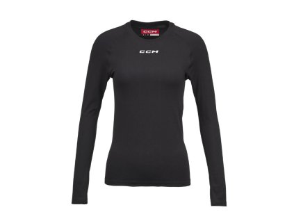 Dámské triko CCM Women's Long Sleeve Training Tee SR (Barva Černá, Velikost XS, Varianta Senior)