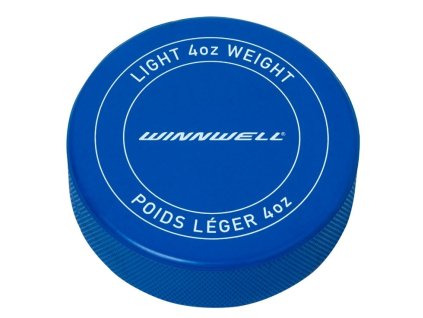 Hokejový puk Winnwell modrý JR odlehčený s logem (Barva Modrá)