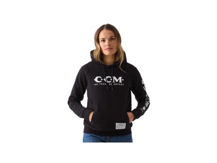 Dámská mikina CCM 125 Years Pullover Hoodie SR (Barva Černá, Velikost S, Varianta Senior)