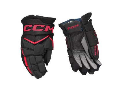 Rukavice CCM Jetspeed FT8 JR (Barva Černá-Červená, Velikost 10", Varianta Junior)
