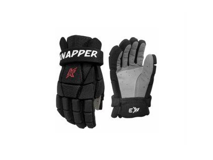 Hokejbalové rukavice Knapper AK3 S24 YTH (Barva Černá, Velikost 9", Varianta Dětská)