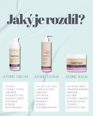 ✨ Jaký je rozdíl? ✨ Každá atopická péče má své kouzlo 💫 Stačí si jen vybrat tu pravou pro vaši pokožku: 🤍 Atopic Cream –...