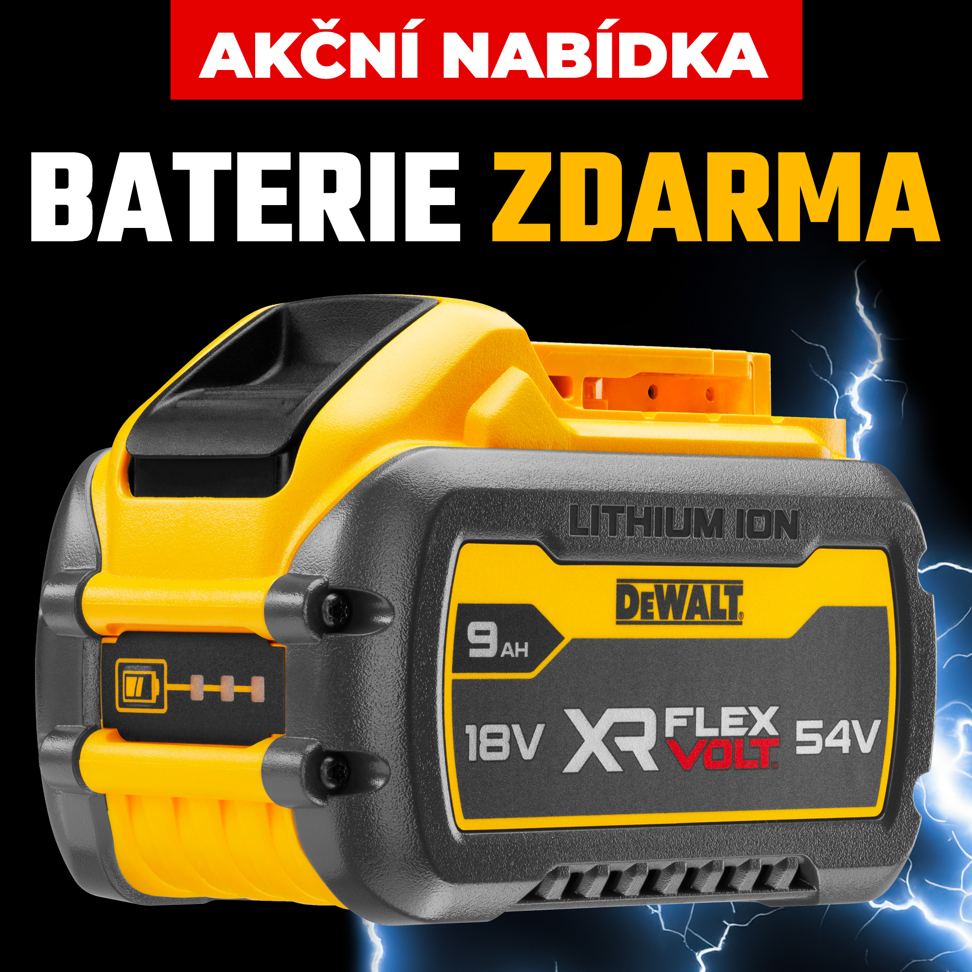 Akční nabídka - baterie DCB547-XJ 9AH ZDARMA