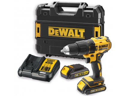 DCD778S2T DEWALT 18VOLT AKU BEZUHLÍKOVÁ, PŘÍKLEPOVÁ VRTAČKA / ŠROUBOVÁK, 2x XR LI-ION 1,5 Ah, KUFR T-STAK