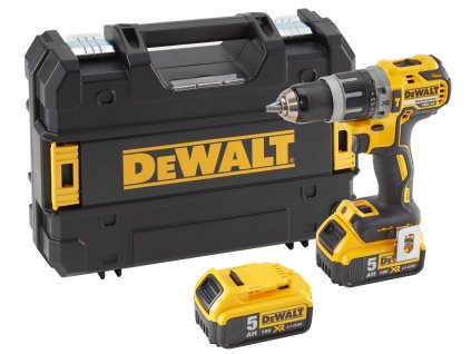 DCD796P2 DeWALT 18VOLT AKU PŘÍKLEPOVÁ VRTAČKA/ŠROUBOVÁK, 2x5,0Ah XR LI-ION AKU, NABÍJEČKA, KUFR T-STAK