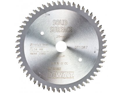 2329 dt1086 pilovy kotouc extreme pro el ponornou pilu 165x20mm 48ubu corian dewalt