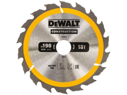 DT1943 DeWALT Pilový kotouč pro kot. pily 190x30mm, 18 zub. ATB 20°, rychlý podélný řez, šířka 1,7mm