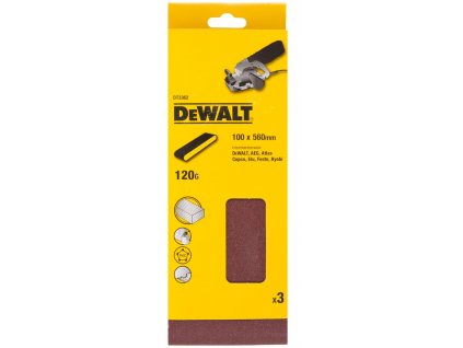 DT3362 DEWALT Brusné pásy, 100 × 560 mm, K120 - 3 ks