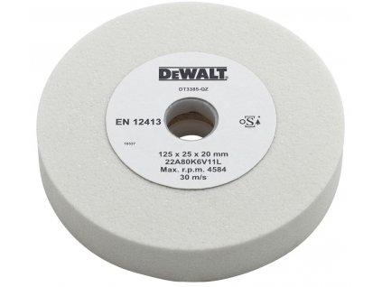 DT3385 DeWALT brusný kotouč bílý - oxid hlinitý, 125x20x25 mm, zrnitost 80