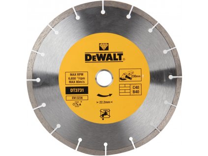 1507 dt3731 dewalt diamantovy kotouc pro suche rezani betonu a cihel ze slinutych karbidu 230x22 2mm