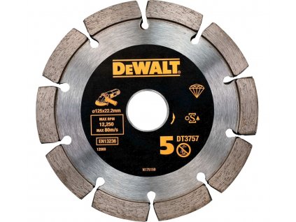 DT3757 DEWALT DIAMANTOVÝ ŘEZNÝ KOTOUČ 125 X 22,2 MM NA SPÁRY