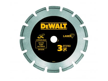 1525 dt3763 dewalt diamantovy laser kotouc pro tvrde materialy zulu mokre a suche rezani 230x22 2mm