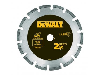 DT3773 DEWALT DIAMANTOVÝ LASER KOTOUČ 230 X 22,2MM PRO ABRAZIVNÍ MATERIÁLY