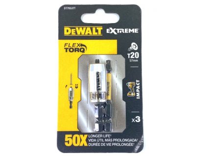 3166 dt70537t dewalt 2x torzni sroubovaci bit 50mm t20 a magneticky nastavec extreme torsion