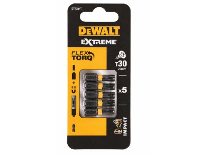 DT7384T DEWALT 5DÍLNÁ SADA BITŮ T30, 25MM, EXTREME TORSION