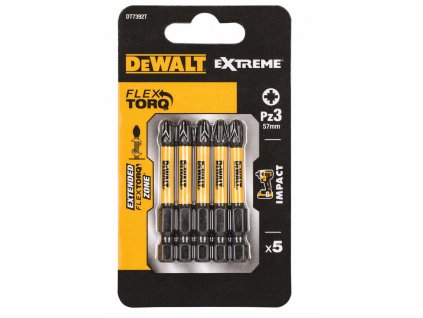 DT7392T DEWALT SADA BITŮ 5 KS PZ3 X 57 MM EXTREME TORSION