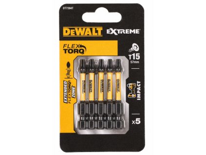 DT7394T DeWALT Sada bitů 5 ks, 57MM, TORX 15, EXTREME Torsion