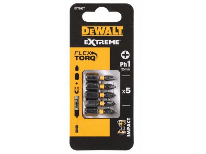 DT7993T DEWALT 5DÍLNÁ SADA BITŮ PH1, 25MM, EXTREME TORSION