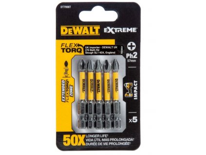 DT7998T DEWALT SADA BITŮ 5 KS, PH2 X 57 MM, EXTREME TORSION