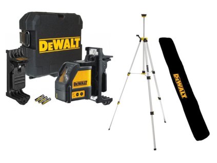 DW088KTRI DeWALT SAMONIVELAČNÍ KŘÍŽOVÝ LASER SE STATIVEM, 2-MI PAPRSKY, 15 M DOSAH, 3X AA BATERIE