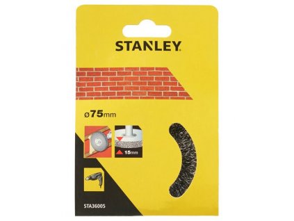 STA36005 STANLEY OKRUŽNÍ OCELOVÝ VLNITÝ KARTÁČ DO VRTAČKY  ⌀ 75MM X 15MM, UPÍNACÍ STOPKA  ⌀ 6MM