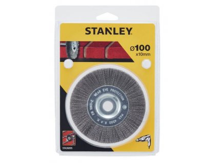 STA36095 STANLEY OKRUŽNÍ OCELOVÝ VLNITÝ KARTÁČ DO VRTAČKY  ⌀ 100MM X 10MM, UPÍNACÍ STOPKA  ⌀ 6MM