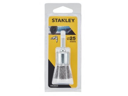 STA36025 STANLEY HRNKOVÝ OCELOVÝ VLNITÝ KARTÁČ ⌀25MM DO VRTAČKY, UPÍNACÍ STOPKA ⌀ 6MM