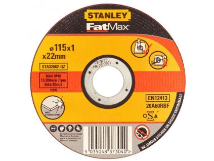 STA32602 STANLEY FATMAX ŘEZNÝ KOTOUČ ⌀115 X 22,2MM X 1,0MM NA NEREZ OCEL