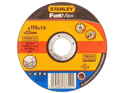 STA32647 STANLEY FATMAX ŘEZNÝ KOTOUČ ⌀115 X 22,2MM X 1,6MM NA NEREZ OCEL