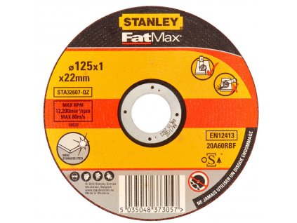 STA32607 STANLEY FATMAX ŘEZNÝ KOTOUČ ⌀125 X 22,2MM X 1,0MM NA NEREZ OCEL