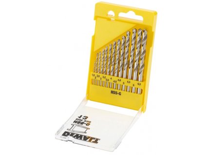 DT5922 DEWALT 13DÍLNÁ SADA VRTÁKŮ DO KOVU HSS-G V PLASTOVÉ KAZETĚ