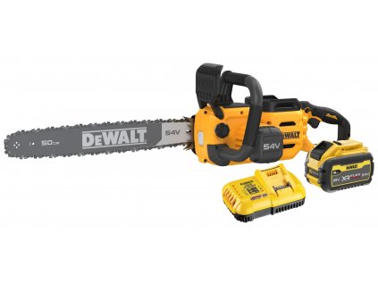 DCMCS575X1 DEWALT 54 VOLT FLEXVOLT AKU BEZUHLÍKOVÁ ŘETĚZOVÁ PILA 50 CM LIŠTA, 1 X 9,0AH BATERIE, NABÍJEČKA, PILNÍK, KUFR