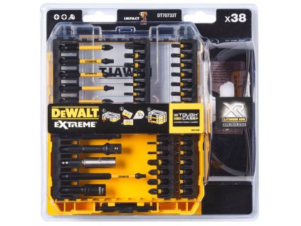 DT70733T DEWALT 38DÍLNÁ SADA FLEXTORQ BITŮ + PRACOVNÍ BRÝLE