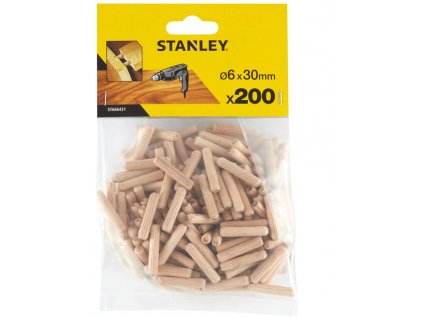 STA66431 STANLEY 200KS SPOJOVACÍCH VROUBKOVANÝCH DŘEVĚNÝCH KOLÍKŮ